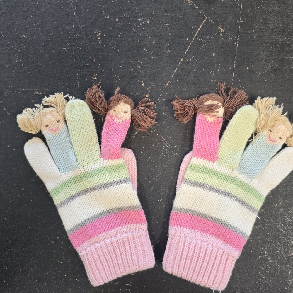 Knit Holiday Mittens Gymboree 2T - 3T Toddler Pink Snowman Cozy Cutie 2011